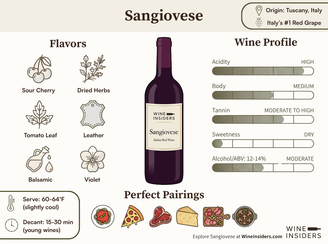 Sangiovese Wine Guide: Taste, Regions & Food Pairings