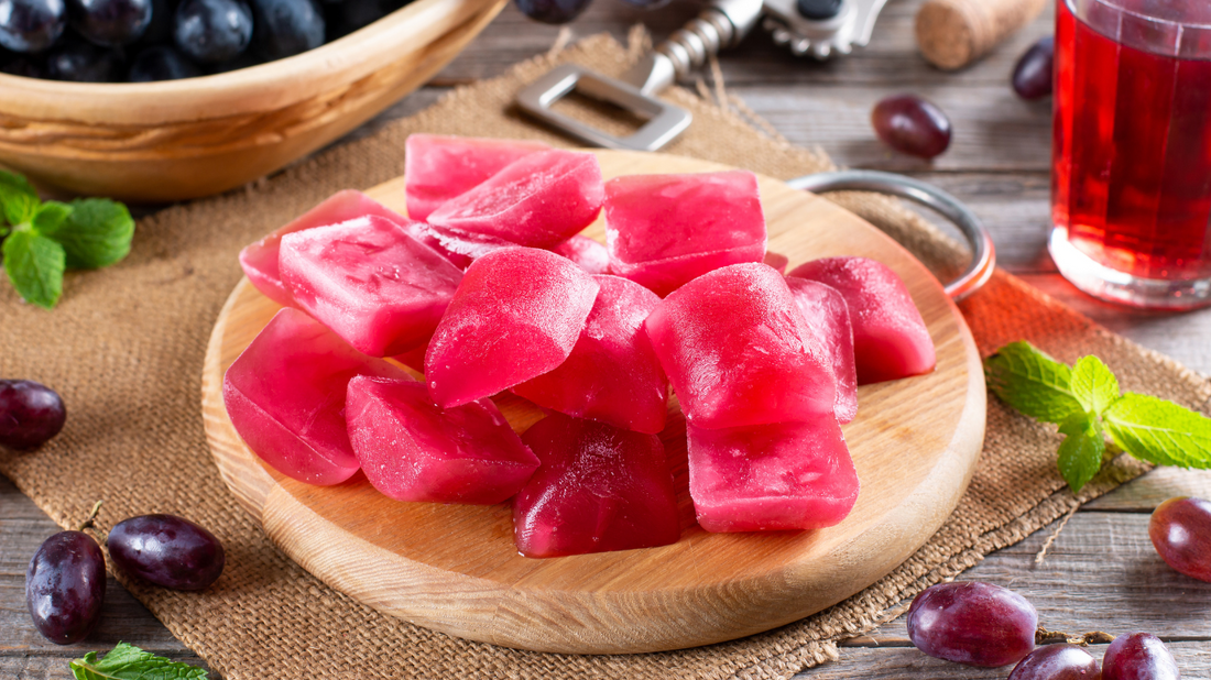 Frozen wine cubes. 