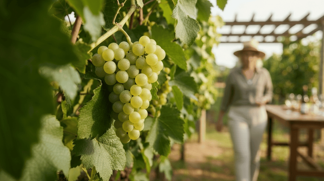 centered-pale-green-grape-cluster-vineyard 