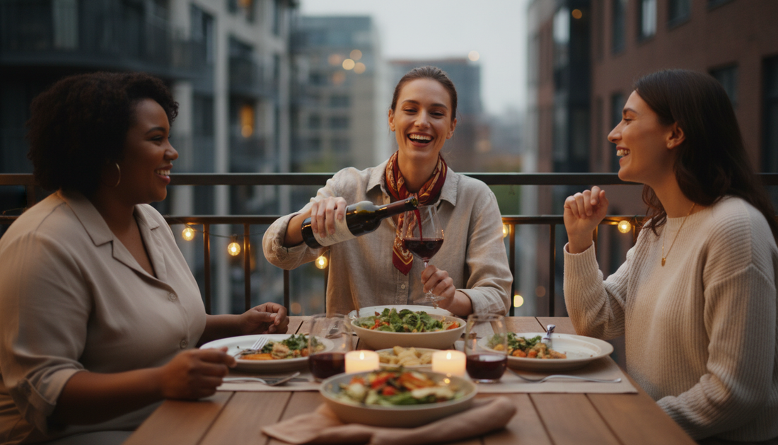 cozy-balcony-dinner-friends-toasting-plant-based-dishes