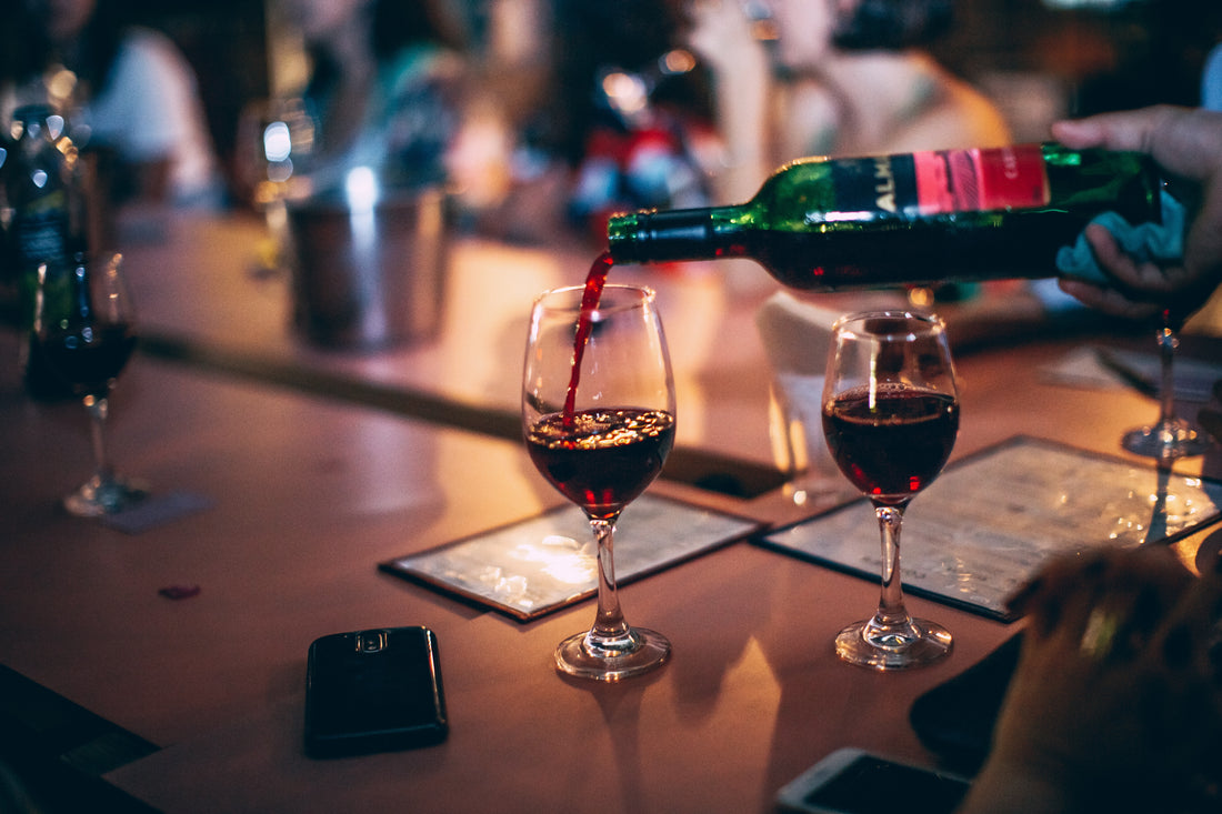 Gamay Wine Poured into Glasses