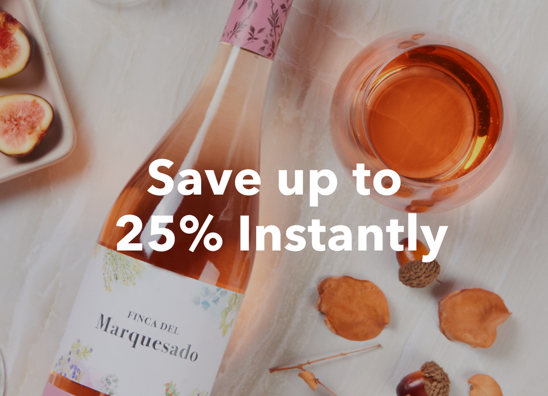 Save up to 25% Off / $25 on $100+ wine purchases with promotional code